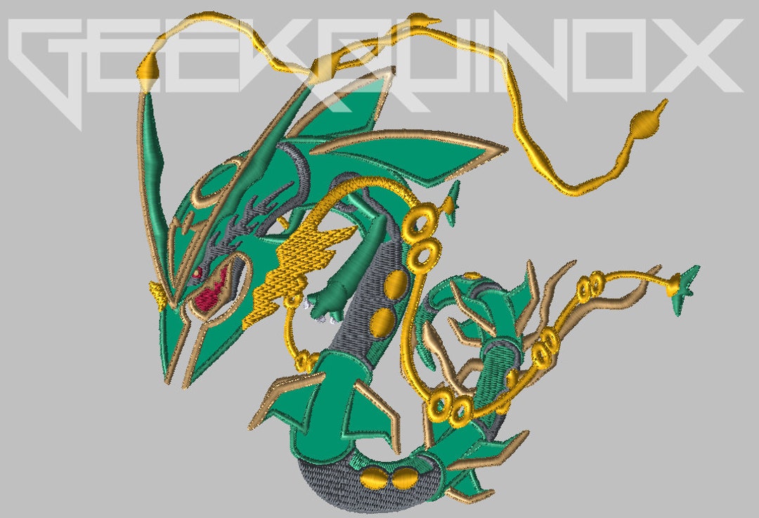 OC) Shiny Mega Rayquaza Art : r/pokemon