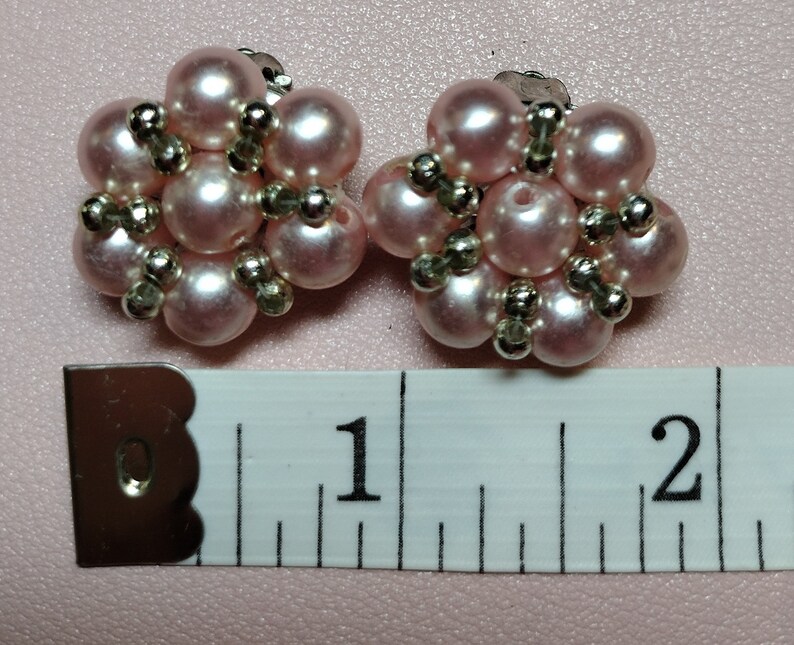Cluster Ruller Pink Pearl Clip Ons - Etsy