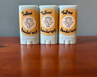 Grass fed Beef Tallow Deodorant 3 pack (travel/sample size).
