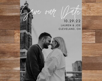 Save our Date Template - Black and White - Minimal - Classic