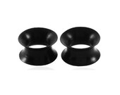 1 Pair ( 2pcs ) Men 39 s Or Woman 39 s Black Double Flared Silicone Flexible Tunnel Piercing Earrings for Men Woman Teens Gothic Rock Male Unisex
