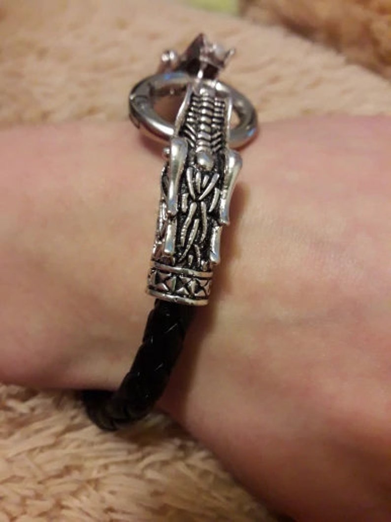 Dragon Head Cord Bangle Norse Vikings Bracelet For Woman Men Teens Goth Rings Wolfs Wolves Head-Bird Of Prey Raptor Raptors-Bangles
