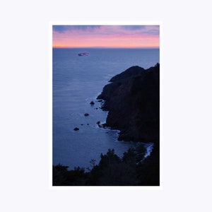 Marin Headlands Coming Home Container Cargo Ship San Francisco Bay Poster Photography Print Wall Art