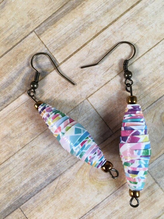 Cone Paper Bead Earrings - Etsy UK | Paper bead jewelry, Paper beads diy,  Paper quilling jewelry