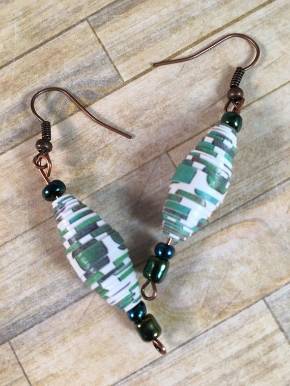 Buy Green glitter paper bead earrings Online at desertcartINDIA