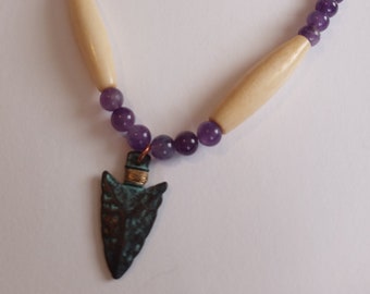 Amethyst Arrowhead Necklace