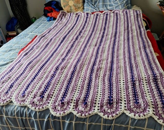 Purple waves afghan