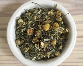 Be Calm Loose Herbal Tea - Tea Mix - chamomile flowers - skull cap - lemon balm - California poppy - oatstraw - nettle leaves - Tea Gift