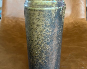 CROWLER PINT CAN 16oz | Ceramic Pottery Tumbler | Cocktail | Pint Glass | Drinkware | Cup | Barware | Faceted Tumbler | Dinosaur Brown Glaze
