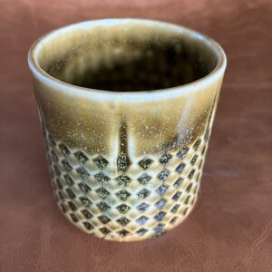 WHISKEY GLASS 7oz Ceramic Cocktail Cups Pottery Tumbler Espresso cup Flight Taster Shot Faceted Tumbler Shimmering Gold image 2