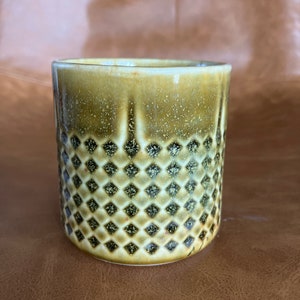 WHISKEY GLASS 7oz| Ceramic Cocktail Cups | Pottery Tumbler | Espresso cup | Flight | Taster | Shot | Faceted Tumbler | Shimmering Gold