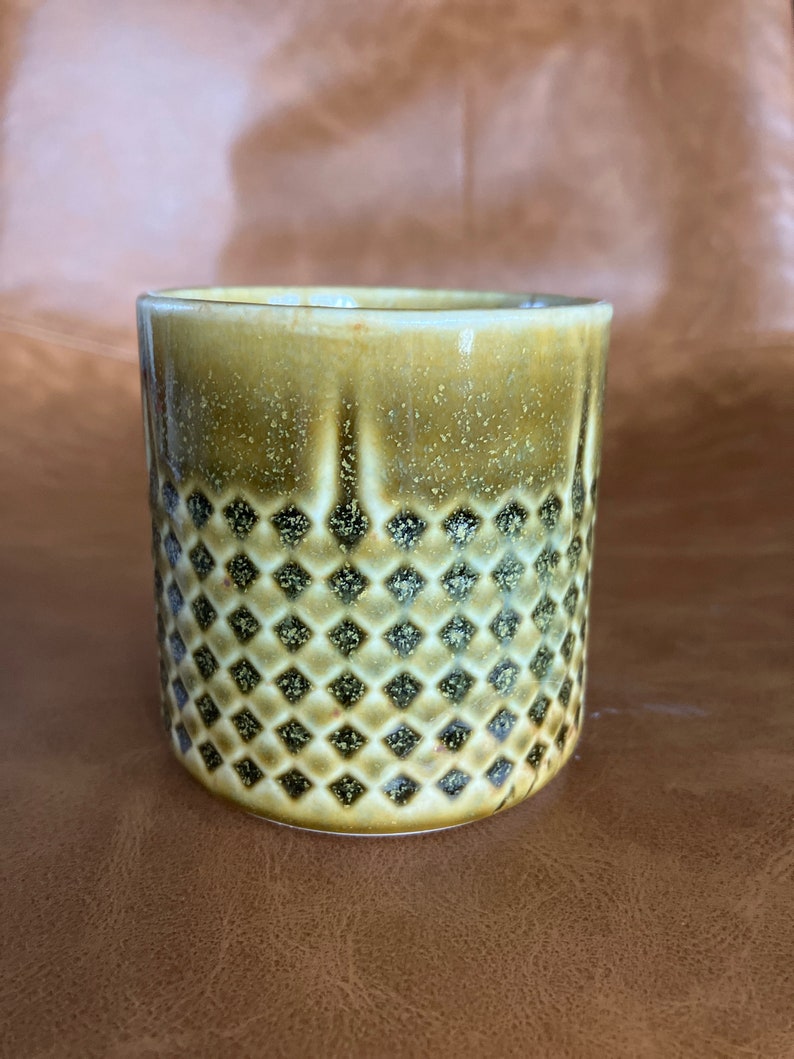 WHISKEY GLASS 7oz Ceramic Cocktail Cups Pottery Tumbler Espresso cup Flight Taster Shot Faceted Tumbler Shimmering Gold image 1