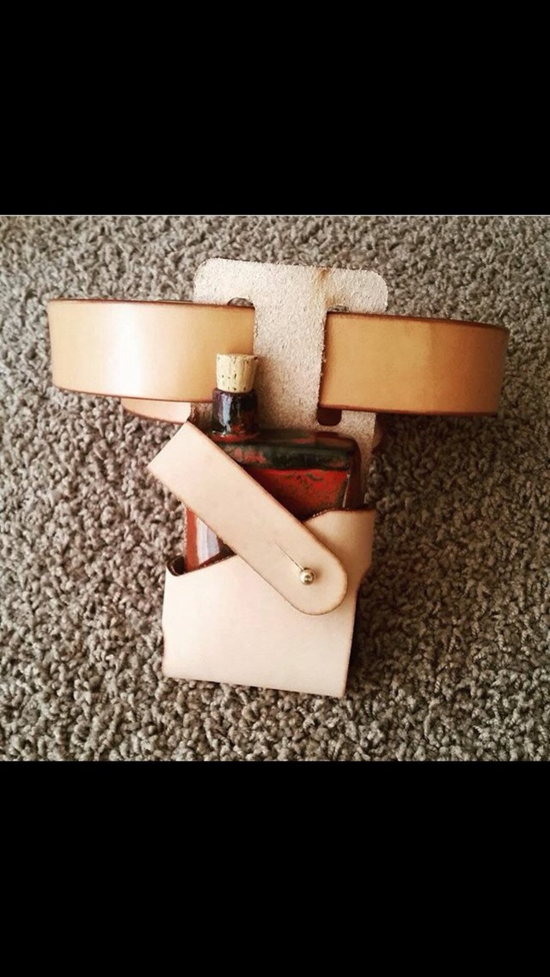 Leather Flask Holster, Leather Holster Belt, Ceramic Flask Holster Etsy