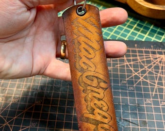 Leather Keychain repurposed from a MacGregor Baseball Glove