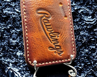 Minimalist Leather Three Pocket Baseball Wallet Repurposed from a Rawlings Baseball Mitt