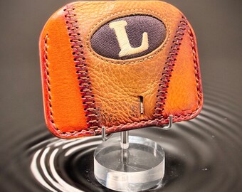 Minimalist Leather Three Pocket Baseball Wallet featuring embroidered Louisville Slugger Patch