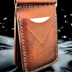 4-bar Stripes Pebbled Leather Wallet with Money Clip