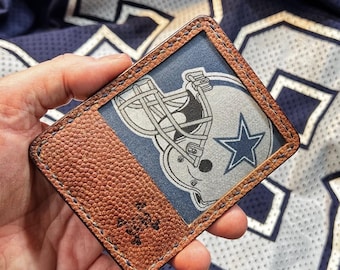 Leather Football Minimalist Wallet repurposed from a Vintage Football