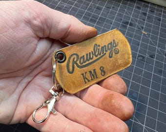 Leather Keychain repurposed from a Rawlings Baseball Glove