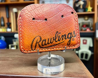 Minimalist Leather Three Pocket Baseball Wallet featuring Rawlings Gator Leather