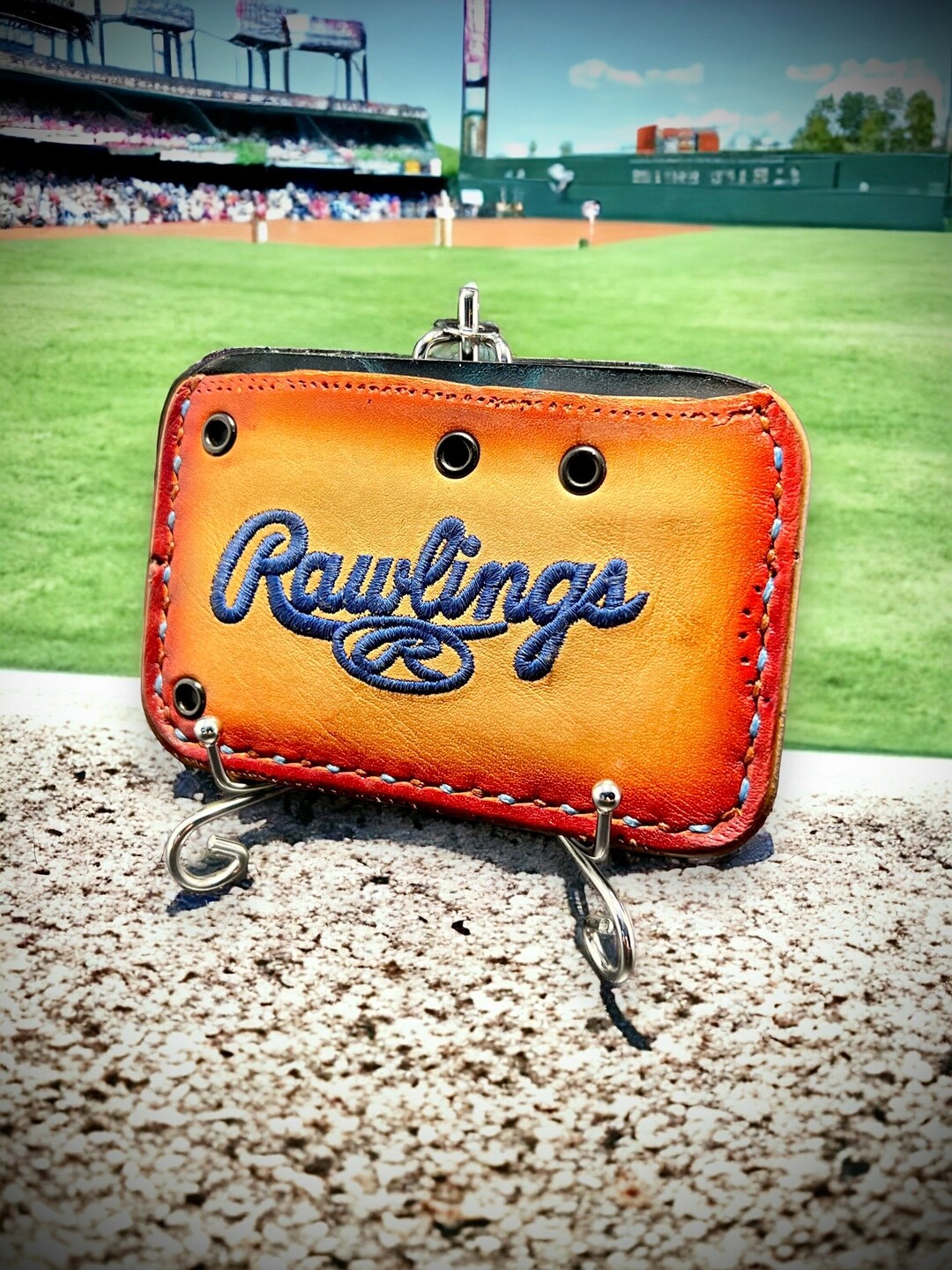 Minimalist Leather Three Pocket Baseball Wallet Repurposed From a