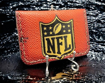 Minimalist Leather Three Pocket Football Wallet featuring NFL logo