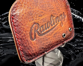 Minimalist Leather Three Pocket Baseball Wallet featuring Baseball Stitch
