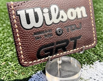 Leather Three Pocket Football Wallet repurposed from a Wilson Game Prep Football