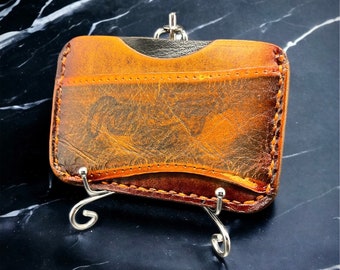 Minimalist Leather Three Pocket Baseball Wallet repurposed from a Rawlings Baseball Mitt