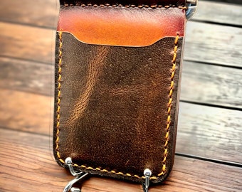 Leather Four Pocket Money Clip Wallet