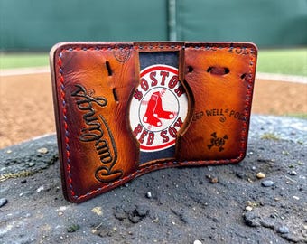 Leather Four Pocket Team Spirit Baseball Bifold Wallet