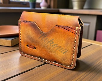 Leather Three Pocket Baseball Bifold Wallet repurposed from a Nokona Baseball Glove