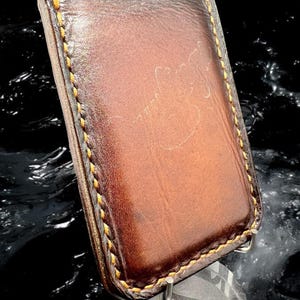 Cartera minimalista de cuero con tres bolsillos para béisbol, reutilizada a partir de un guante de béisbol Rawlings antiguo