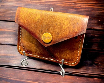 Minimalist Leather Three Pocket Baseball Wallet repurposed from a Rawlings Baseball Mitt