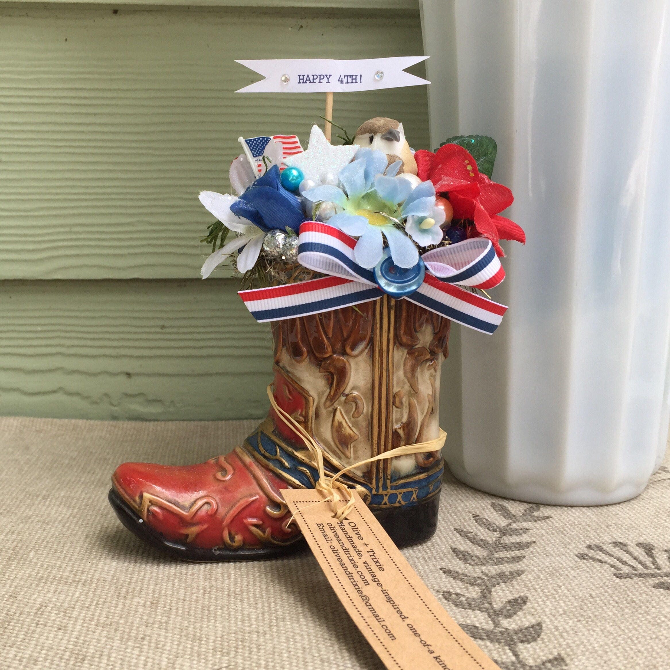 Vintage Patriotic July 4th Party Decoration Centerpiece With - Etsy