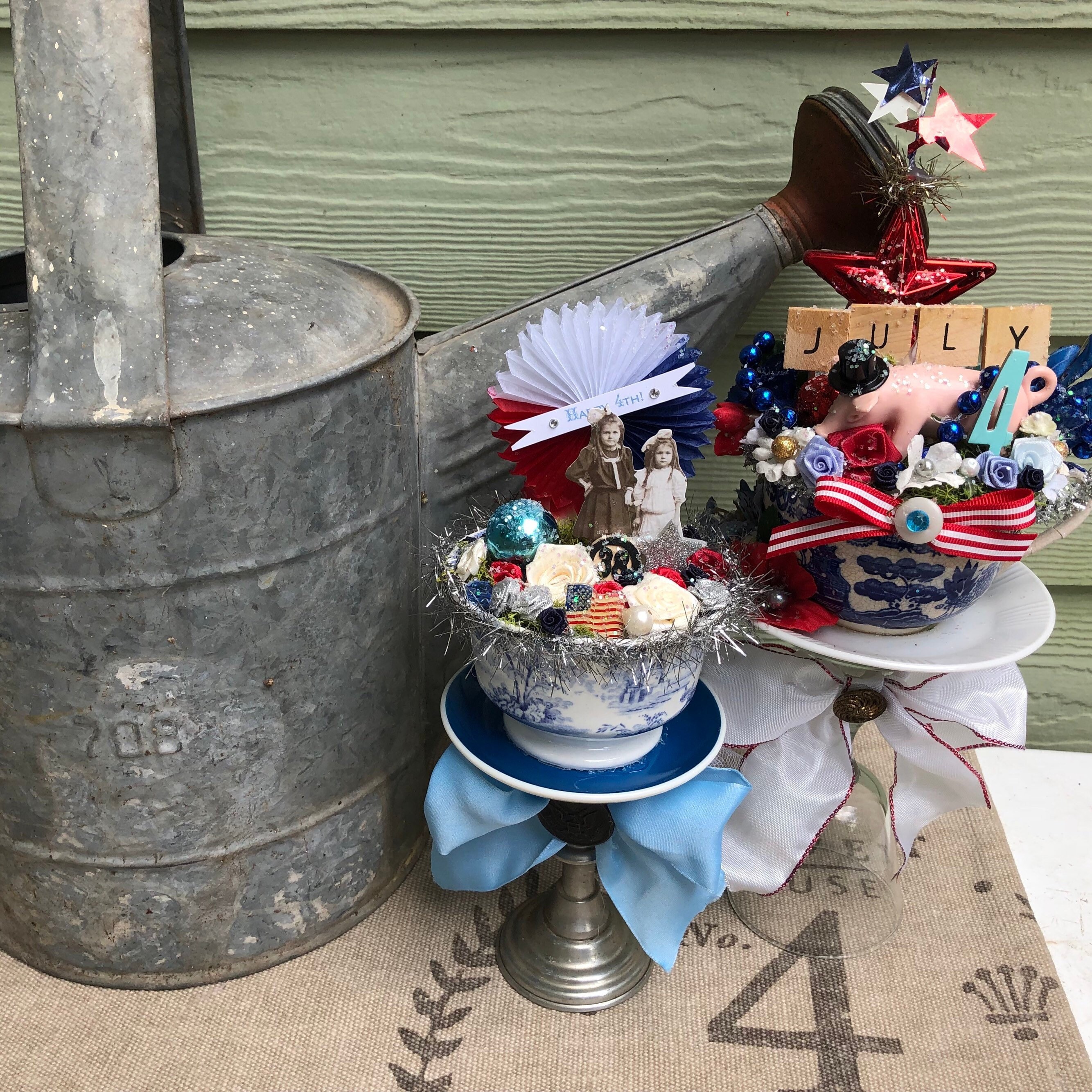 Shabby Chic Cottage Fourth Of July Patriotic Decoration