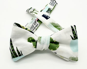 Freestyle Bow Tie / Cactus Plants / adjustable 15 - 19 inches