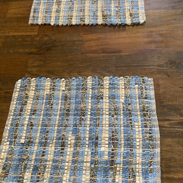 Woven Blue Placemats Etsy