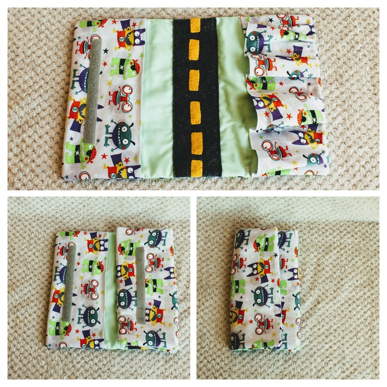 Toy Car Wallet, Toy Car Carrier, Car Holder, Activity Wallet, Travel Car Mat, Fabric Car Wallet, Car Wallet, image 1