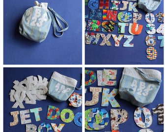 Fabric Alphabet Letters, Numbers, Learning, Toy, Fabric Letters, Quilted, Soft, ABC's, 123's, Preschool, Montessori, Homeschool, Educational