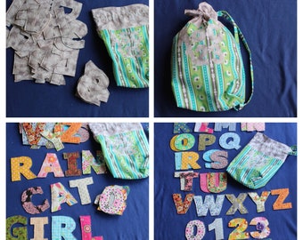 Fabric Alphabet Letters, Numbers, Learning, Toy, Fabric Letters, Quilted, Soft, ABC's, 123's, Preschool, Montessori, Homeschool, Educational