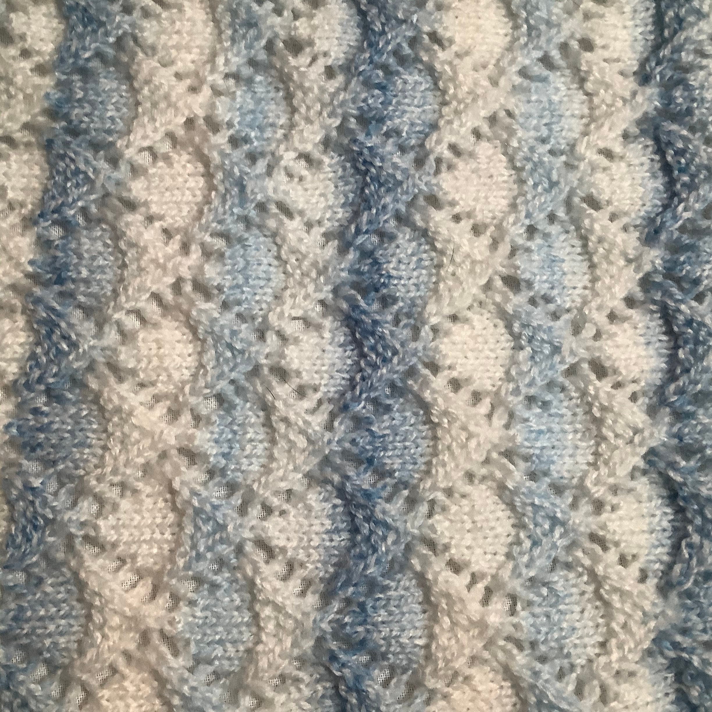 Hand knitted baby blanket 73cm 29 inches square. White pale Etsy