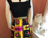 Vintage 70s Dress, Maxi Dress, 70s Disco Party, Gene Stanley, Bold Print, Sporty Dress, Sporty Dress (C334) GIFT