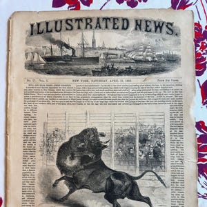 Antique Newspaper, Illustrated News, New York City, Saturday, April 23, 1853 (EP-A172)