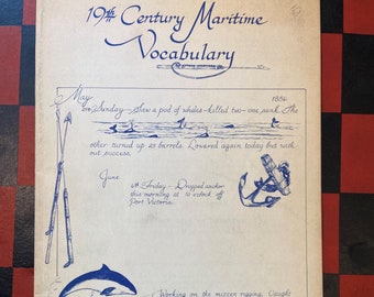 Vintage Booklet, 19th Century Maritime Vocabulary by Lynn Anderson Peterson 1971 (EP-A093)