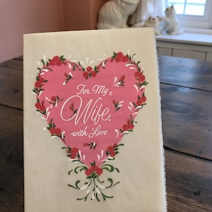Tarjeta vintage, tarjeta de San Valentín, esposa, flores, rosas (B555) REGALO REGALO