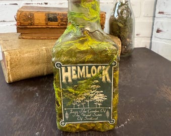 Hemlock Apothecary Bottle | Gothic Botanical Decor | Art Glass Curio (WN-A016)