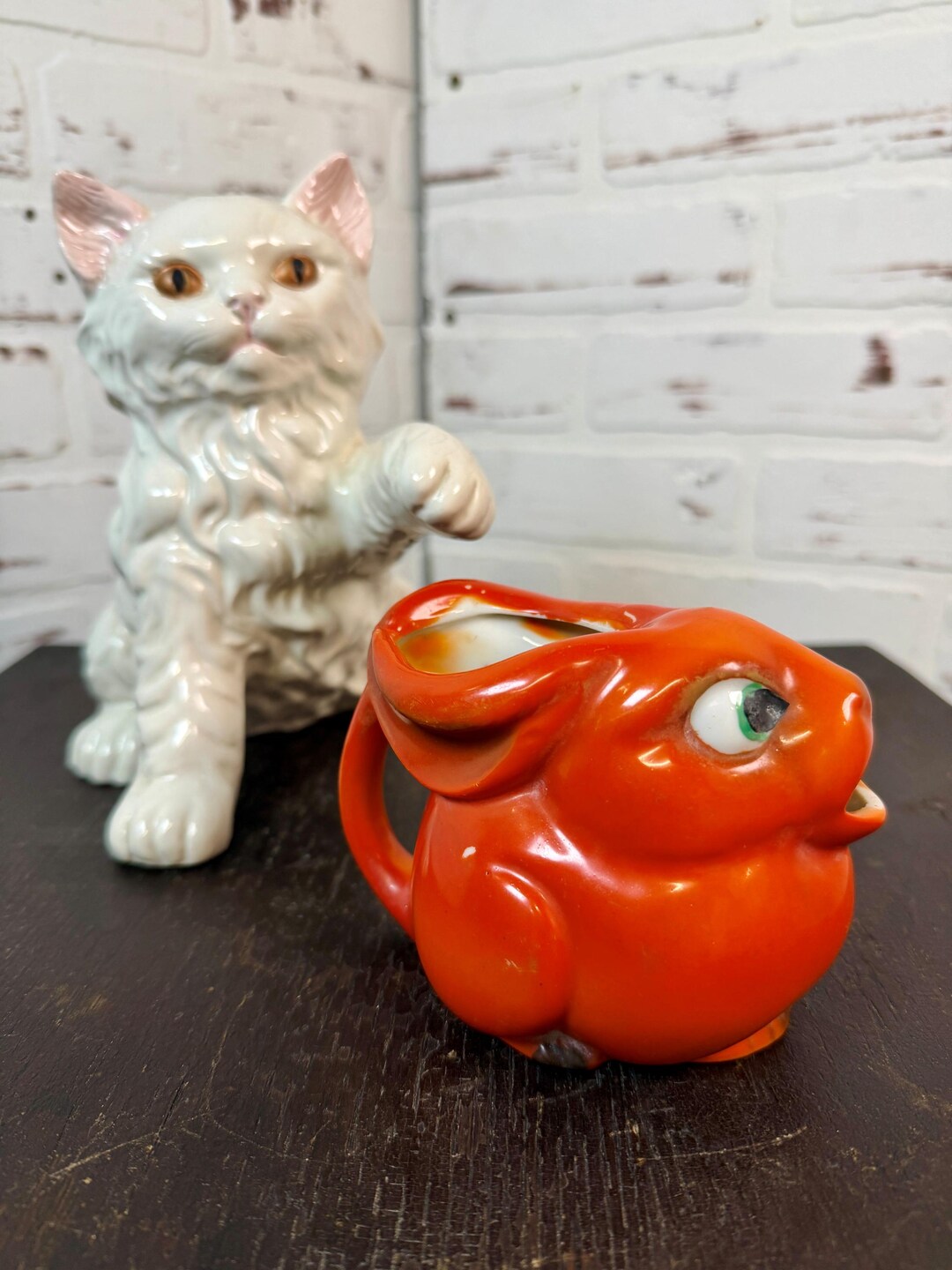 Vintage Orange Rabbit Creamer Pitcher | Mid Century Japan Ceramic Bunny ...