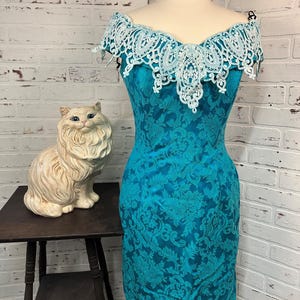 Vintage 80s Dress, 1990s Dress. Jessica McClintock Size 11/12 (CL-A258)