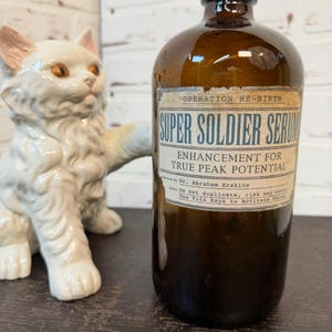 Marvel Super Soldier Serum Bottle Prop | Captain America Project Rebirth Lab Apothecary Bottle | Marvel Fan Decor Cosplay Prop (WN-A100) image 1